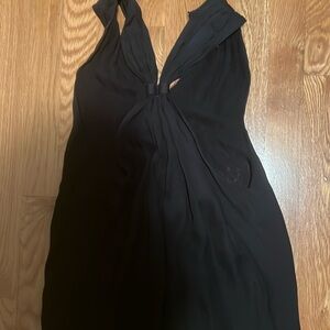 ALC black silk keyhole racer front  halter top, Sz M